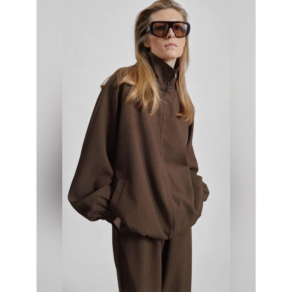 Nwt The Frankie Shop Baxter Oversized Jacket In Brown — image 6 of 8